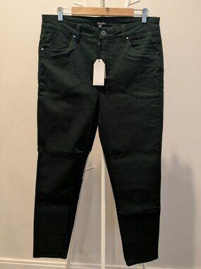 Seine High Rise Skinny Jeans Green 14 NWT